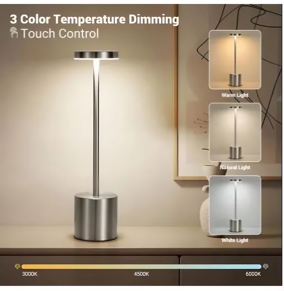 Aura Cordless Metallic Table Lamp